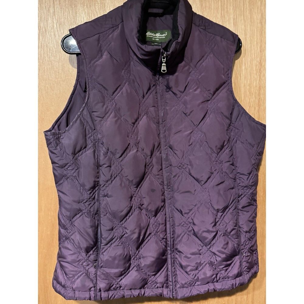 Eddie Bauer Puffer Vest Premium Goose Down Women's Large Purple Violet - Picture 1 of 5